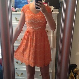 Orange lace Kensie dress from Lord & Taylor XS